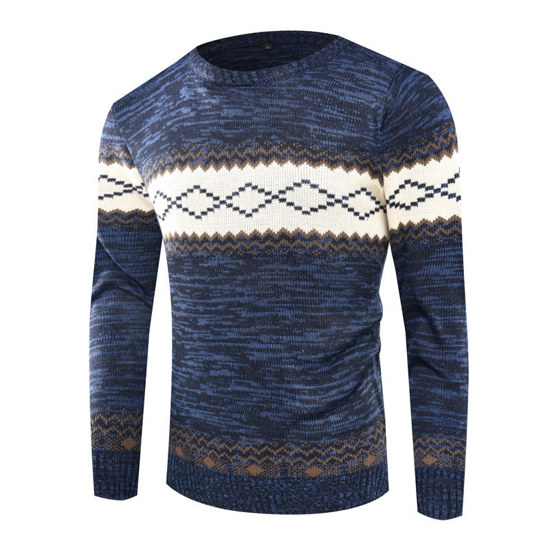 Herren Strickpullover mit modernem geometrischen Muster EB