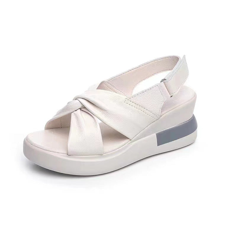 Damen Wedge-Sandalen mit modischem Knoten-Design und flexiblem Fußbett EB