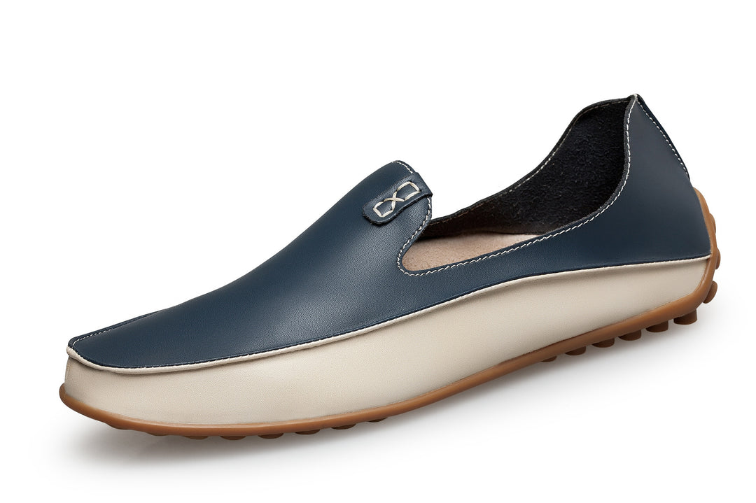 Damen eleganter Driving‑Mokassin mit weichem Lederlook, gepolstertem Komfortfußbett und profiliertem Noppenlaufsohle EB