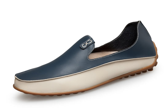 Damen eleganter Driving‑Mokassin mit weichem Lederlook, gepolstertem Komfortfußbett und profiliertem Noppenlaufsohle EB