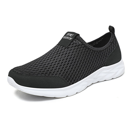 Herren leichte Slip-On Laufsneaker mit nahtlosem Maschenoberteil und stoßdämpfender Wellen-EVA-Sohle EB