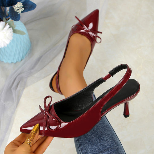 Damen Slingback-Pumps mit eleganter Schleifenapplikation EB