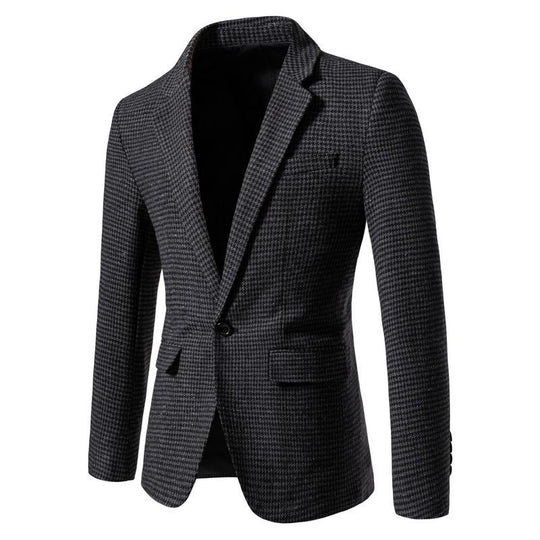 Herren elegante Anzugjacke im klassischen Hahnentritt-Design EB