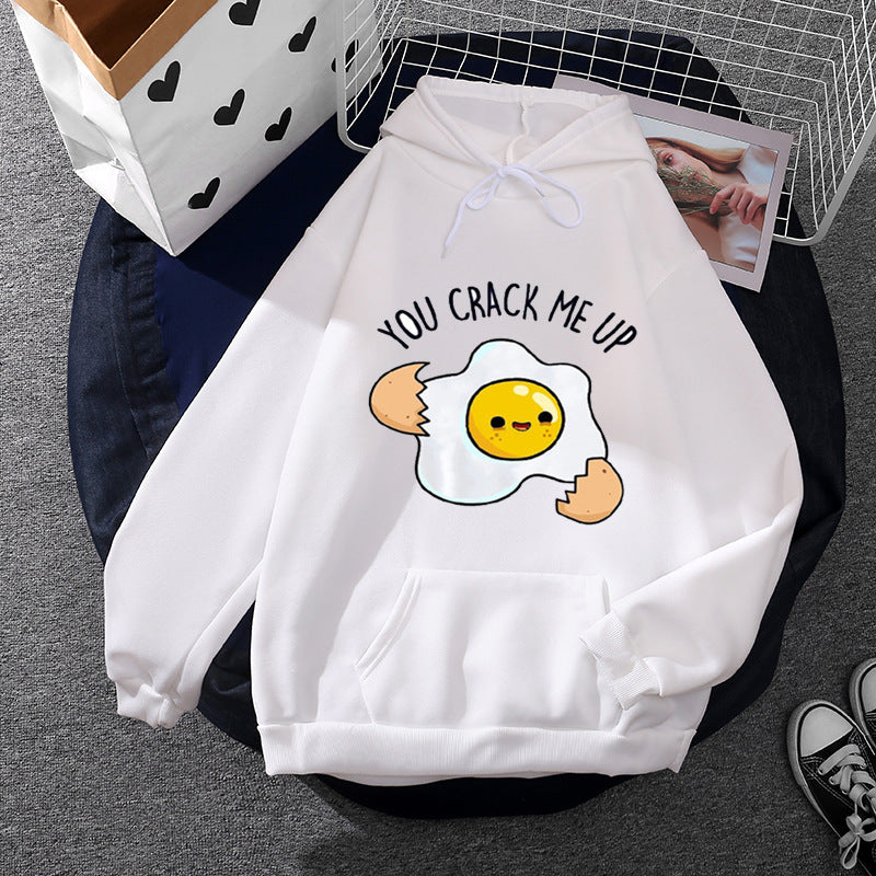 Damen nan lässiger Kapuzenpullover mit künstlerischem Mond‑und‑Pilzmotiv, weichem Fleecefutter und Kängurutasche EB