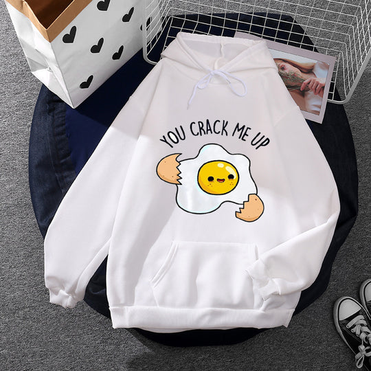 Damen nan lässiger Kapuzenpullover mit künstlerischem Mond‑und‑Pilzmotiv, weichem Fleecefutter und Kängurutasche EB