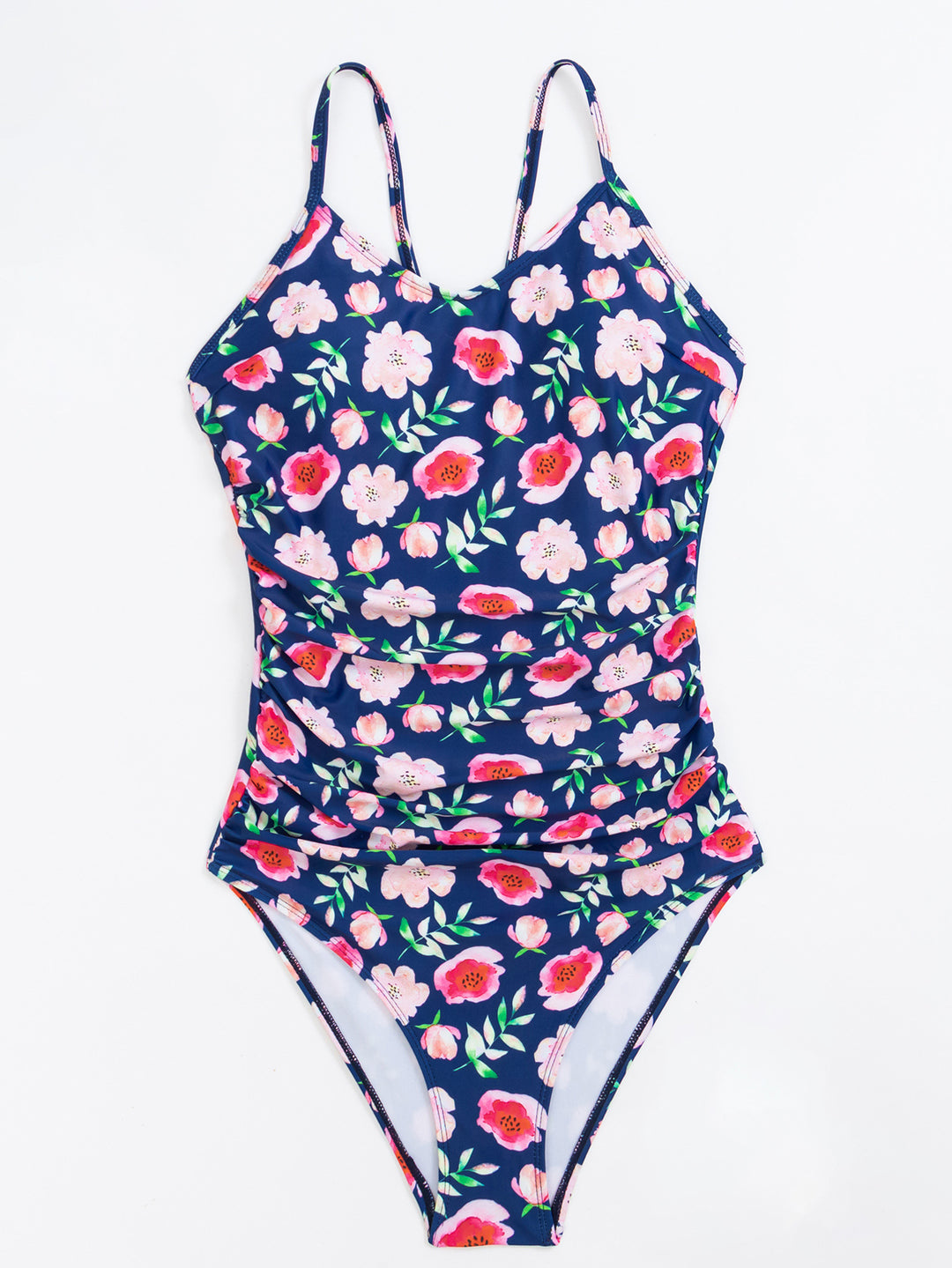 Damen Eleganter Einteiler Badeanzug mit floralem Design EB