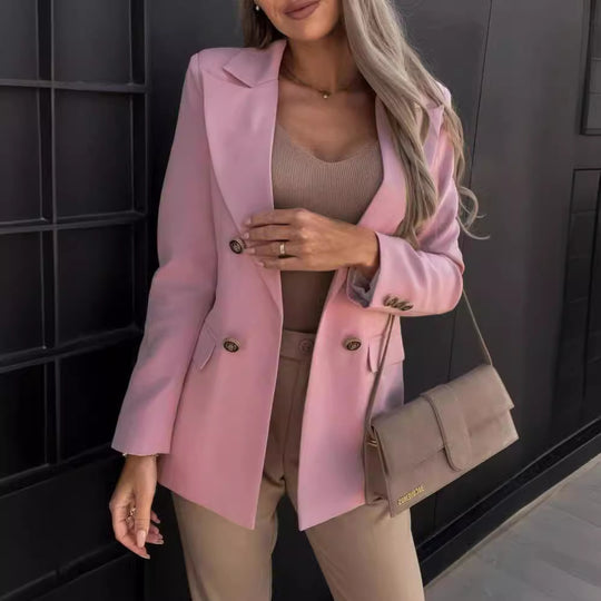 Damen modischer Blazer mit doppelter Knopfleiste EB