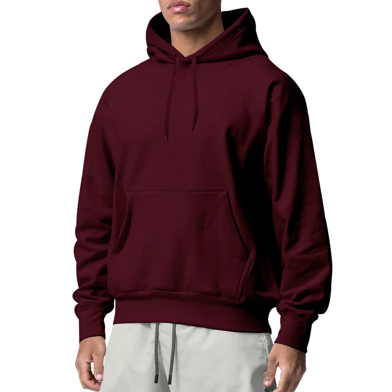 Herren nan Kapuzenpullover mit Kängurutasche, Relaxed-Fit und gerippten Bündchen EB