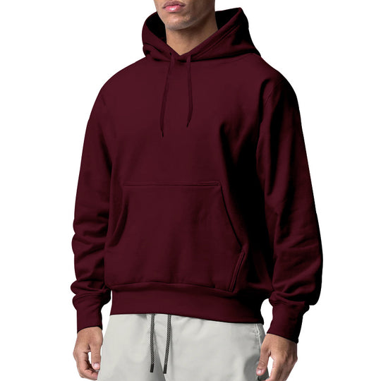Herren nan Kapuzenpullover mit Kängurutasche, Relaxed-Fit und gerippten Bündchen EB