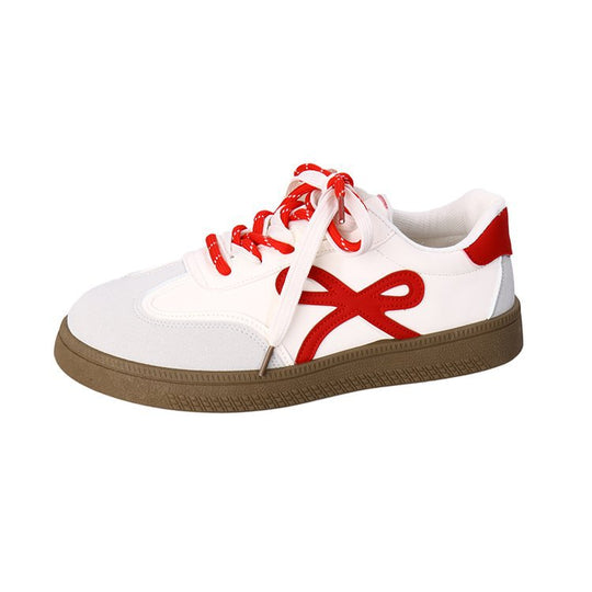 Damen modische Sneakers mit frechem Schleifen-Design und gepolsterter Sohle EB