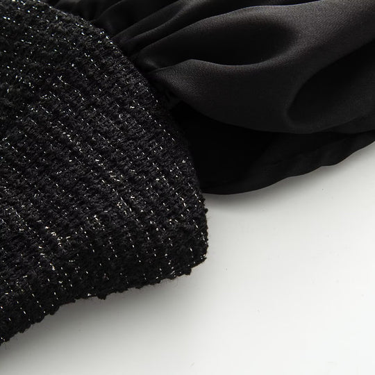 Damen Wickelbluse mit voluminösen Puffärmeln und dekorativen Knopfdetails EB