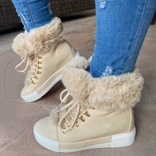Warme Plüsch Plattform Stiefeletten EB