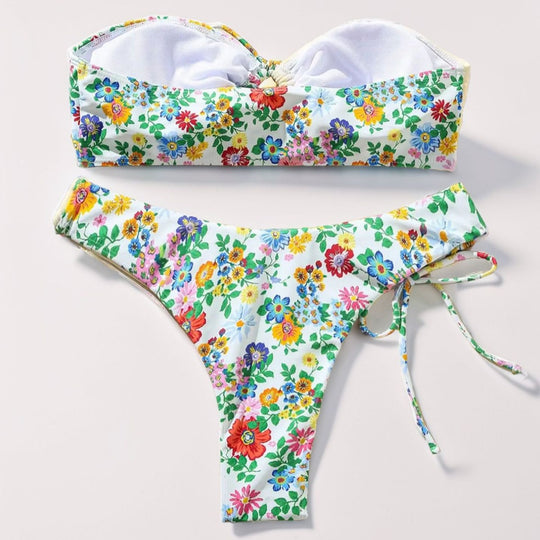 Damen Fröhlicher Blumendruck Bikini EB
