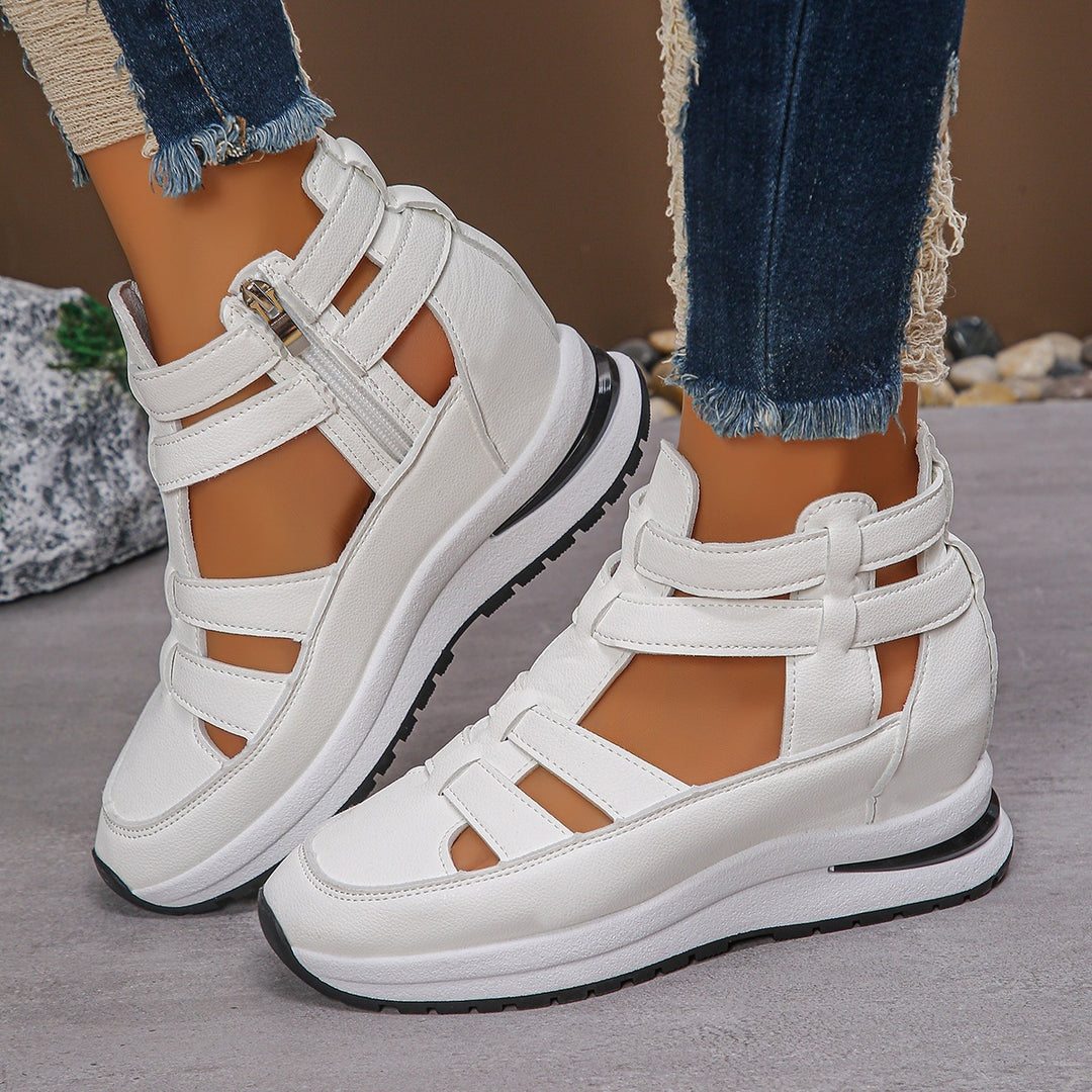 Damen Sportliche Plateau-Sandale mit geflochtenem Riemen und dämpfender Profilsohle EB