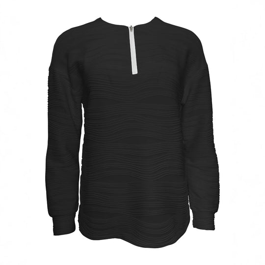Damen Moderner Sweatshirt mit Halbreißverschluss und strukturiertem Design EB