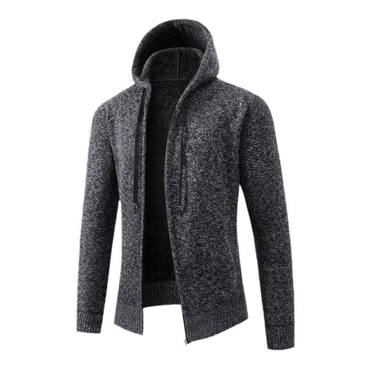 Herren kuschelige Fleecejacke mit Kapuze EB