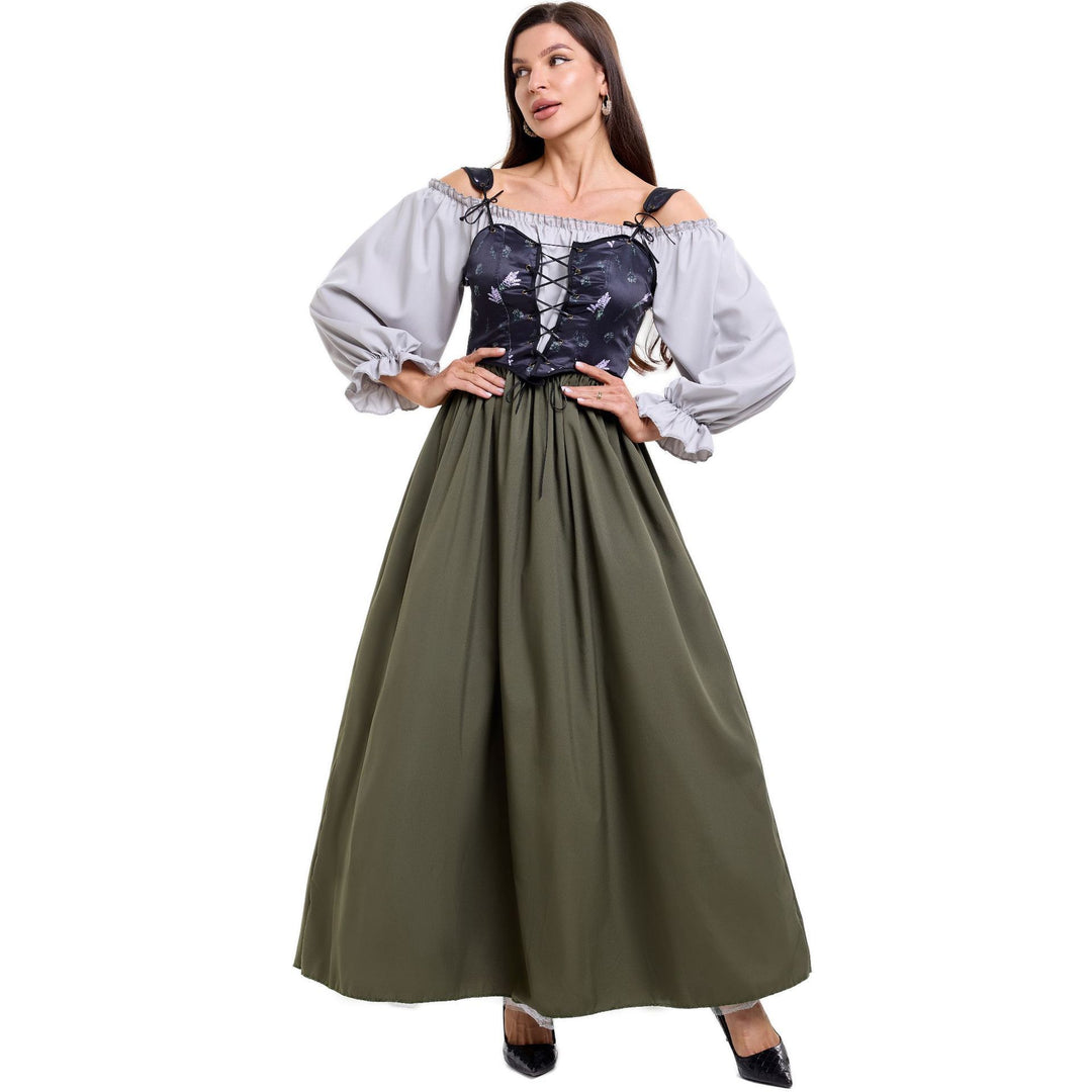 Damen Trachtenkleid mit romantischem Oberteil und fließendem Rock EB