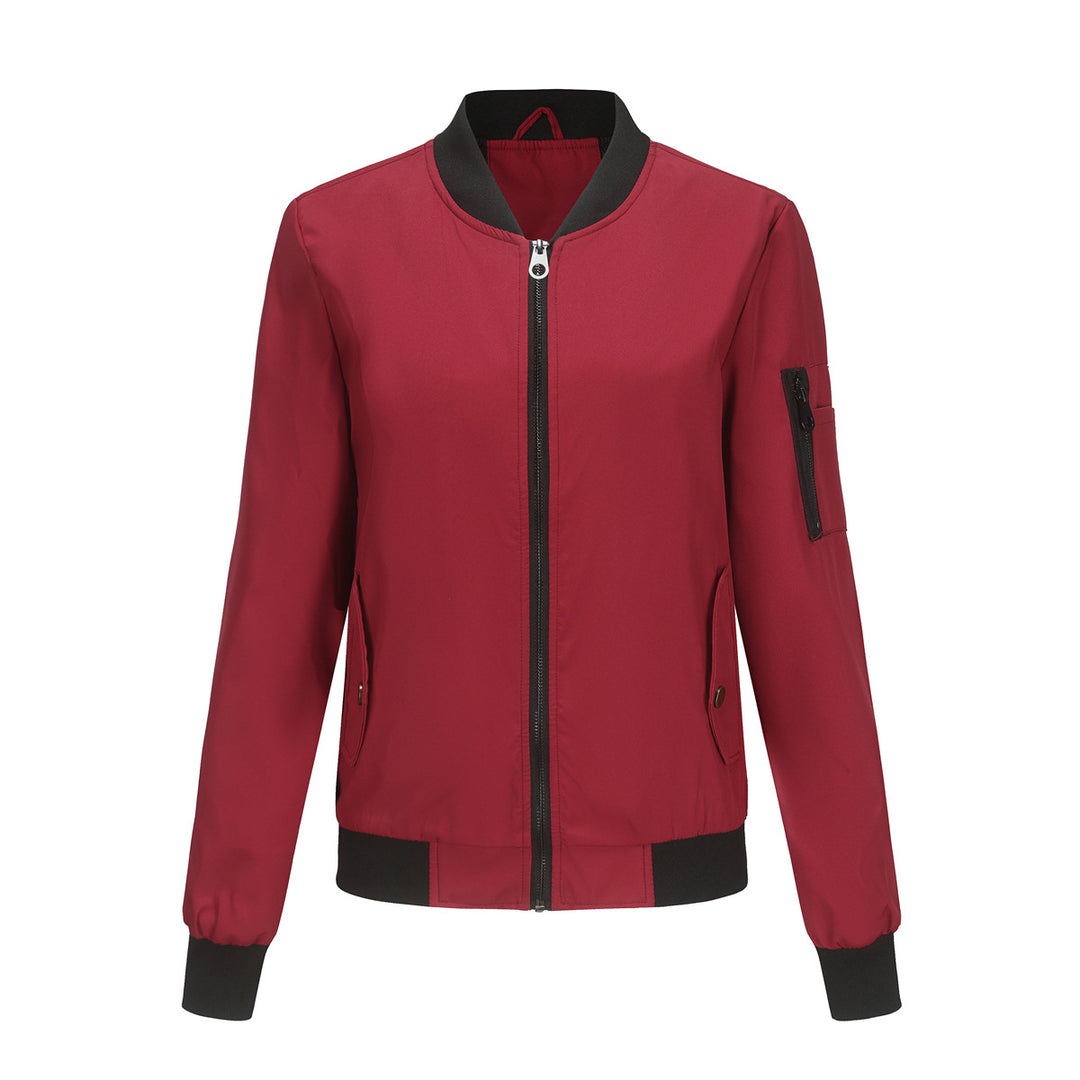 Damen nan leichte Bomberjacke mit Ärmeltasche, kontrastbündchen und sportiver Passform EB