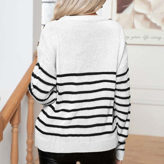 EB | Gestreifter Kabelpullover