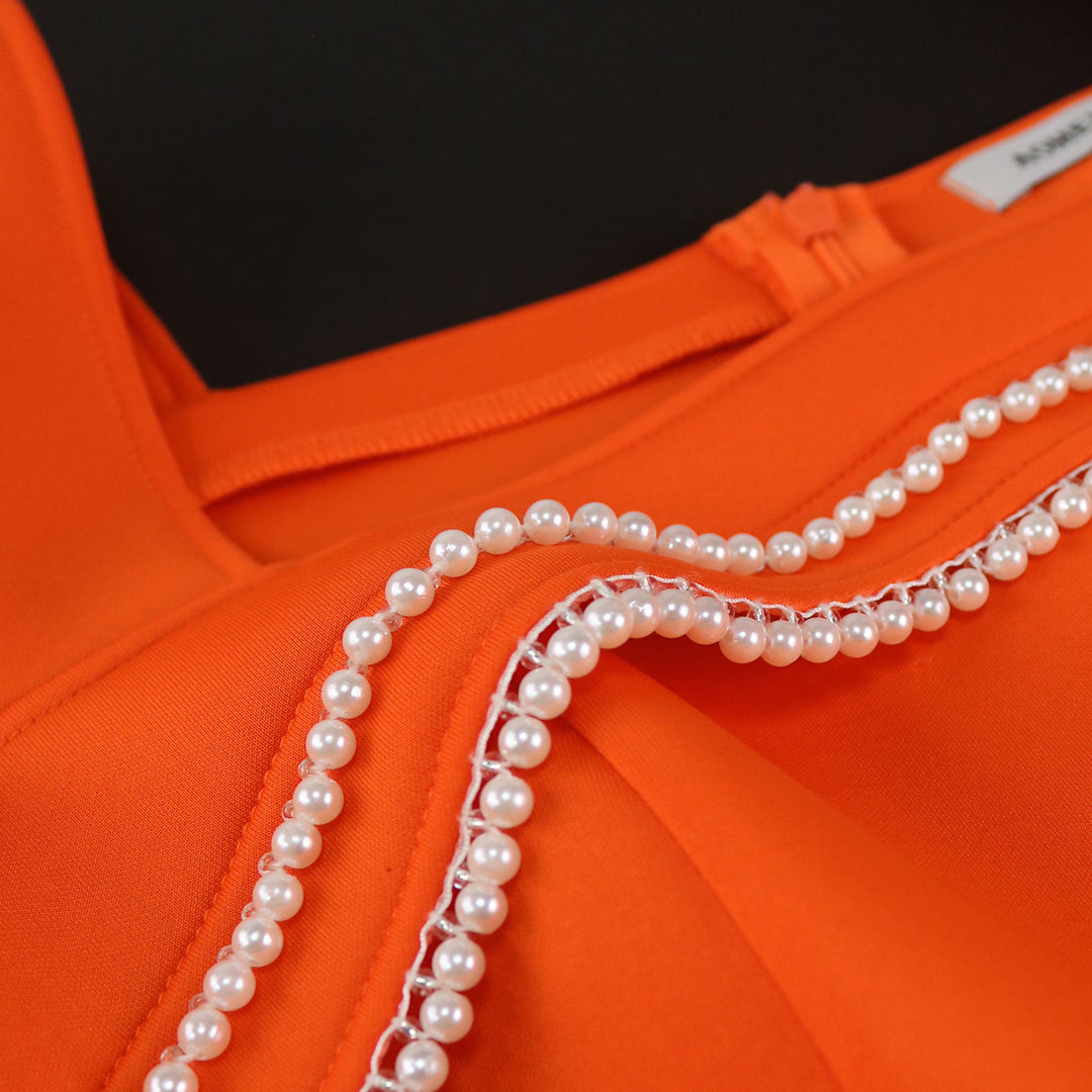 Damen Elegantes Maxikleid mit Puffärmeln und funkelnden Akzenten EB
