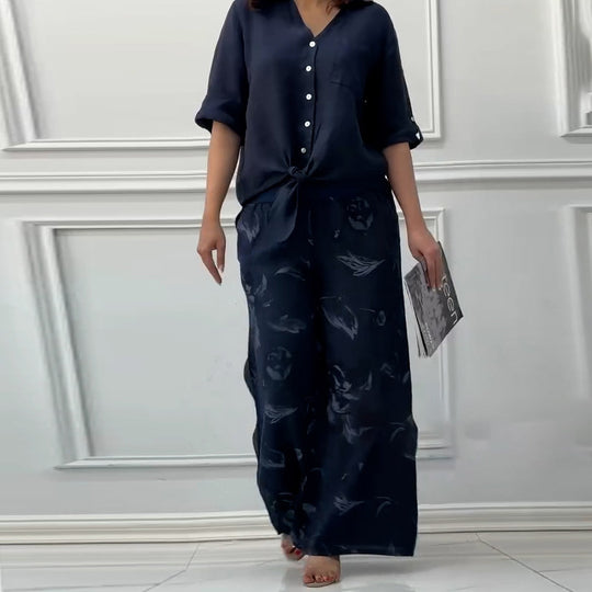Damen Freizeit-Hose und lässiges Oberteil Set EB
