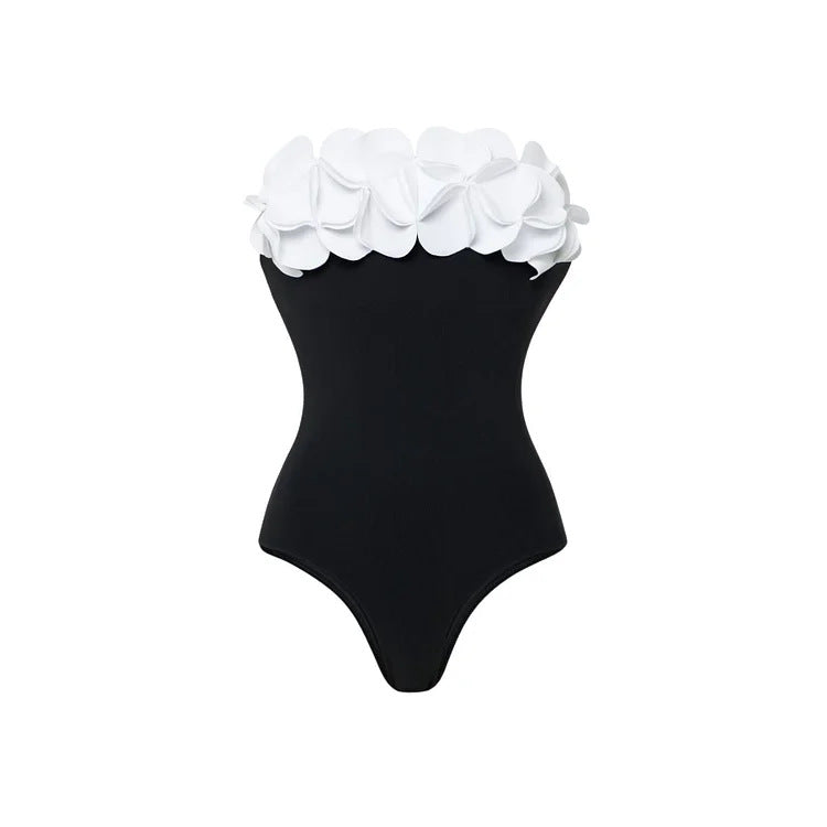 Damen Schwimmanzug mit floralem Oberteil und eleganter Maxi-Rock EB