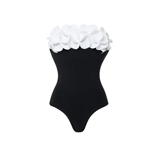 Damen Schwimmanzug mit floralem Oberteil und eleganter Maxi-Rock EB