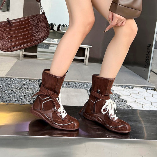 Damen Sportliche High-Top Sneakers mit modischem Schnürdesign und praktischem Klettverschluss EB
