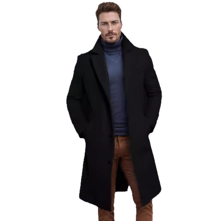 Herren eleganter, langer Wintermantel EB
