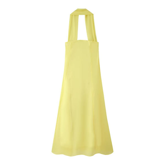 Damen Maxikleid mit innovativem Halterneck und fließendem Schnitt EB