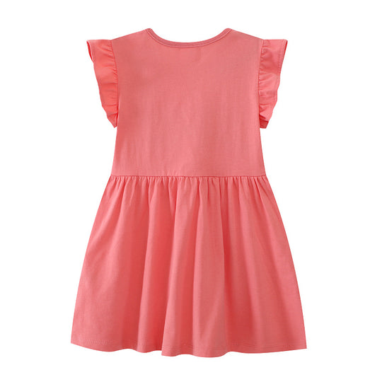 Mädchen Baumwollkleid mit verspieltem Tiermotiv EB