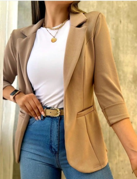 Damen Modischer Blazer mit lässigen Taschen EB