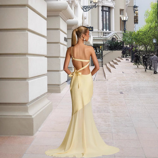 Damen asymmetrisches Abendkleid EB