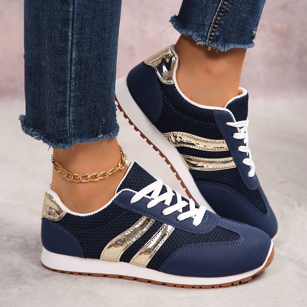 Damen Sportliche Sneakers mit metallischen Akzenten EB