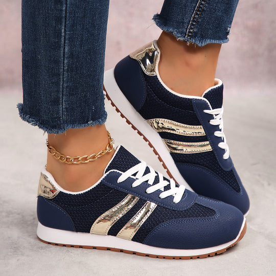 Damen Sportliche Sneakers mit metallischen Akzenten EB