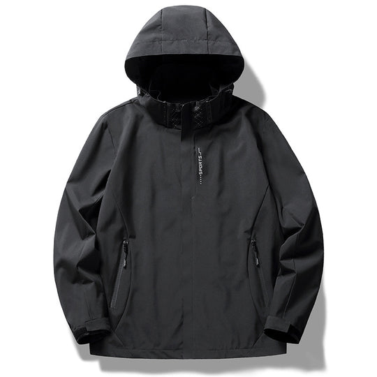 Damen wetterfeste Funktionsjacke mit verstellbarer Kapuze und atmungsaktiven Materialien EB