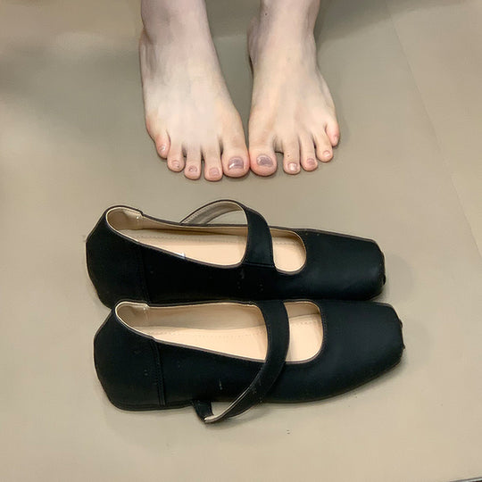 Damen Ballerinas mit elastischem Riemchen und komfortablem Fußbett EB