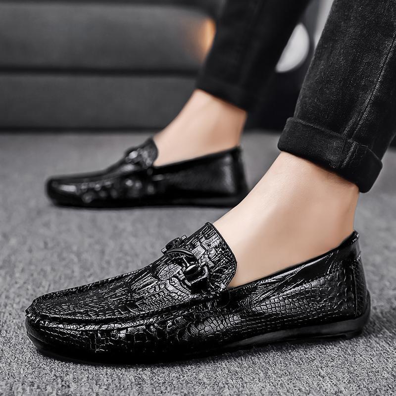 Herren Mokassins im eleganten Krokodilleder-Look EB
