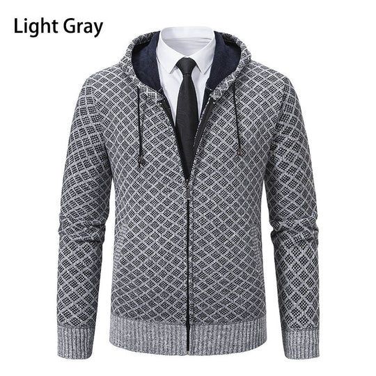 Herren modische Sweatjacke mit Kapuze und elegantem Muster EB