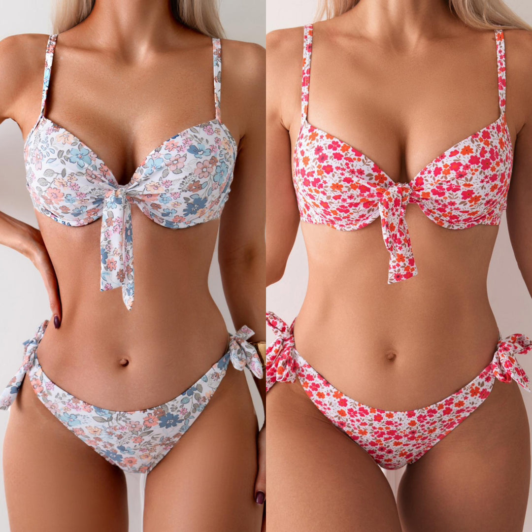 Damen Push-Up Bikini mit verspielter Schleifenbindung EB