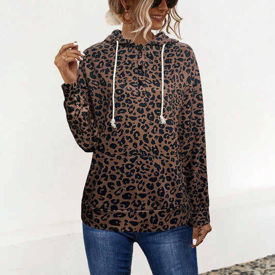 Damen Kapuzenpullover mit exklusivem Tiermuster und bequemer Passform EB