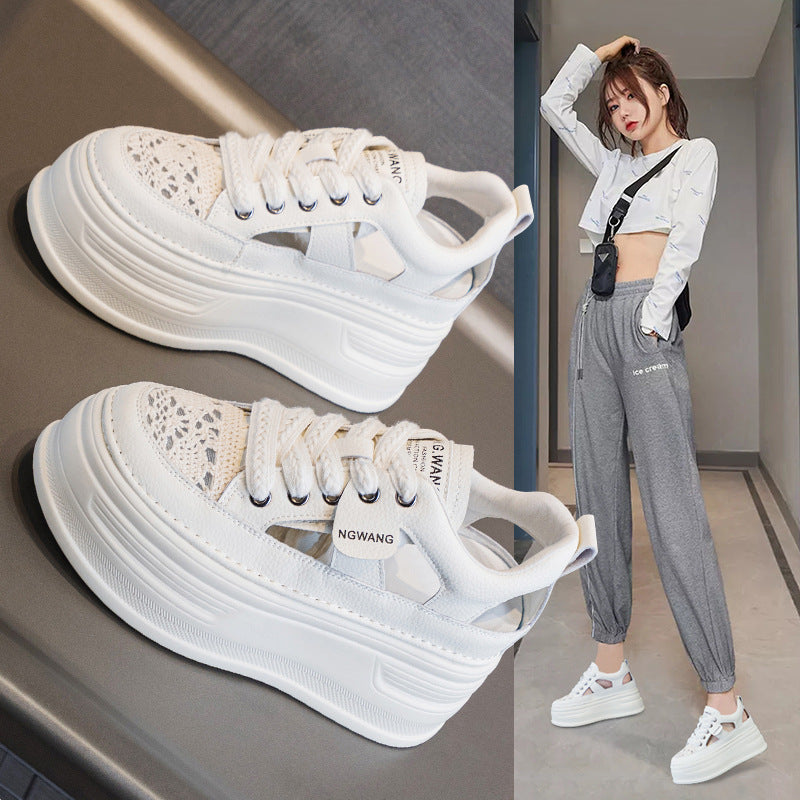 Damen Sneaker mit modischem Spitzen-Design und bequemer Sohle EB