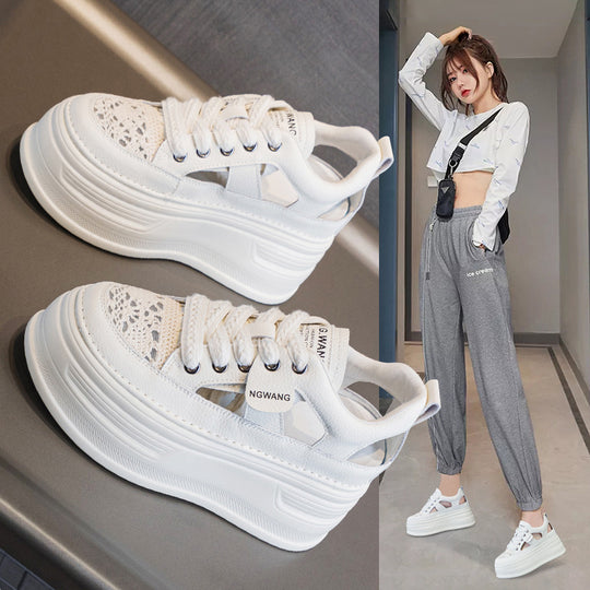 Damen Sneaker mit modischem Spitzen-Design und bequemer Sohle EB