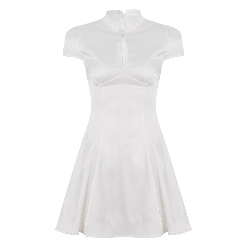 Damen Sportliches Freizeitkleid mit hochgeschlossenem Kragen und dekorativem Zipper EB