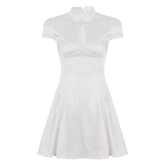 Damen Sportliches Freizeitkleid mit hochgeschlossenem Kragen und dekorativem Zipper EB