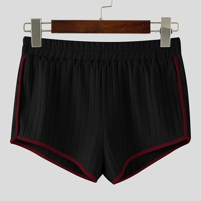 Damen nan plissierte Freizeit-Shorts mit elastischem Komfortbund und Kontrastpaspel EB
