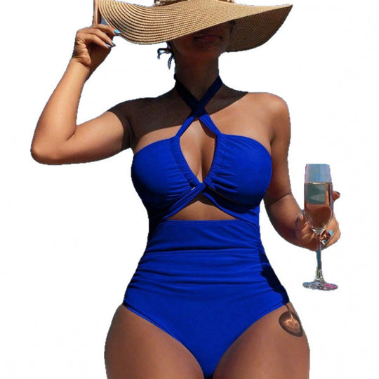 Damen Hochgeschnittener Cut-Out Badeanzug mit verstellbaren Trägern EB