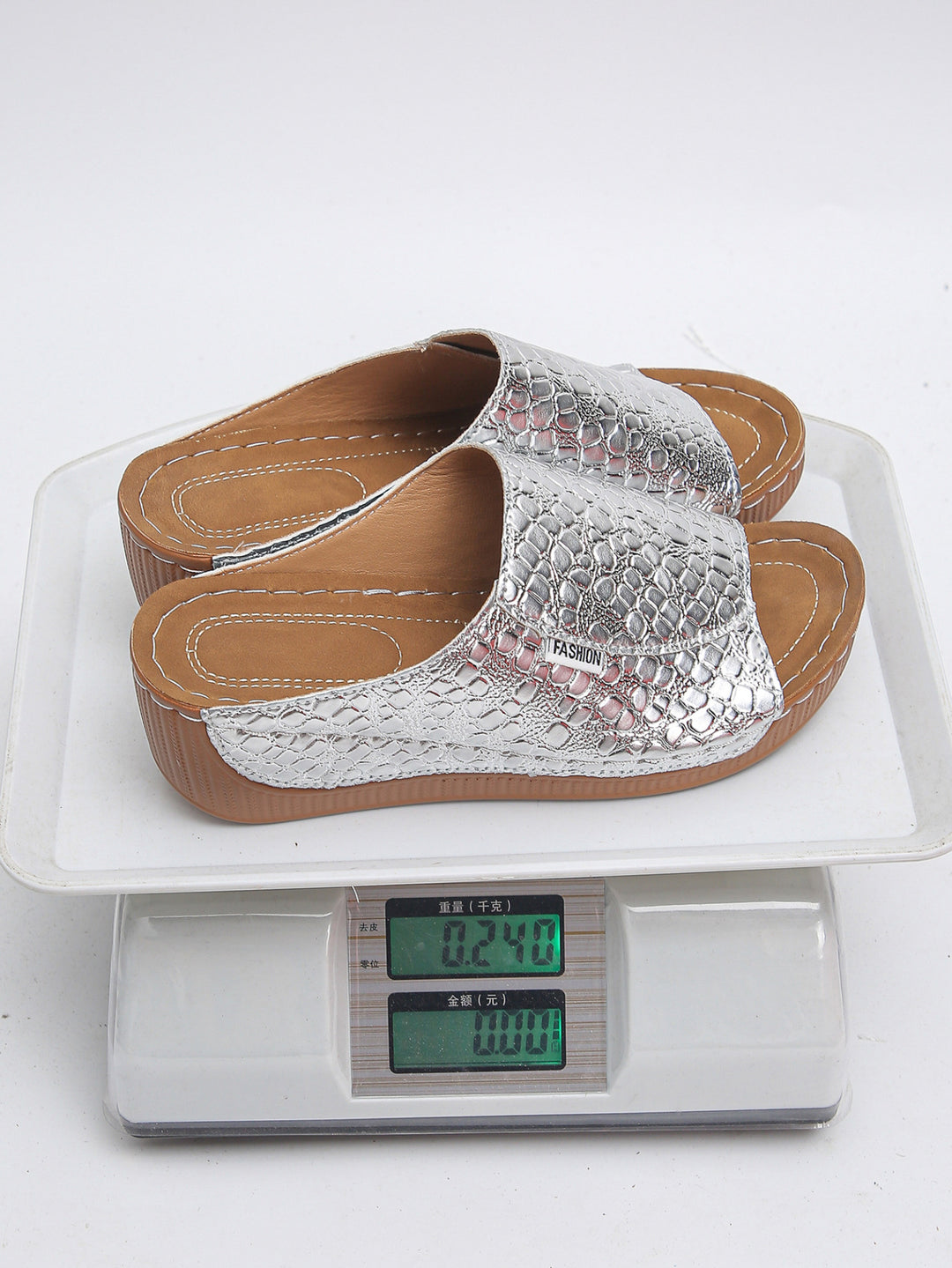 Damen Komfortable Mules mit modischem Krokodil-Prägung und ergonomischer Sohle EB