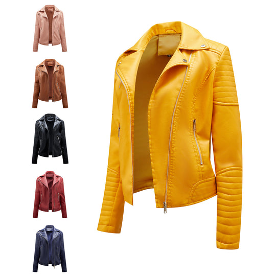 Damen Bikerjacke mit modischen Steppdetails und asymmetrischem Reißverschluss EB