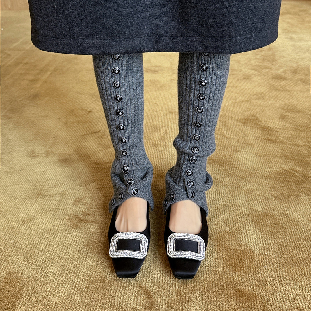 Damen Elegante Ballerinas mit funkelndem Schmuckriemen und klassischem Design EB